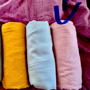 Bed Threads Queen Sized Flat Sheets 100% Flax Linen in color TERRACOTTA